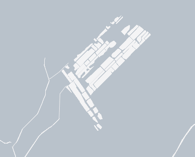 Sehr vereinfachte Landkarte, auf der mehrere Rechtecke parallel in Richtung rechts oben liegen, dazu etwas schmaler eine direkt links anschließendes Feld von Rechtecken, das nach rechts unten verläuft und etwas über das erste Rechteckfeld hinausragt.