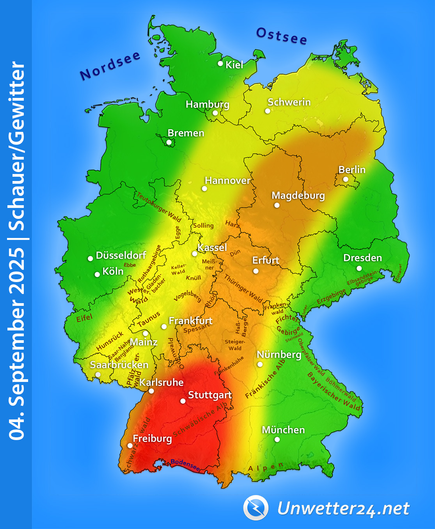 Gewitterlage am 04. September 2025