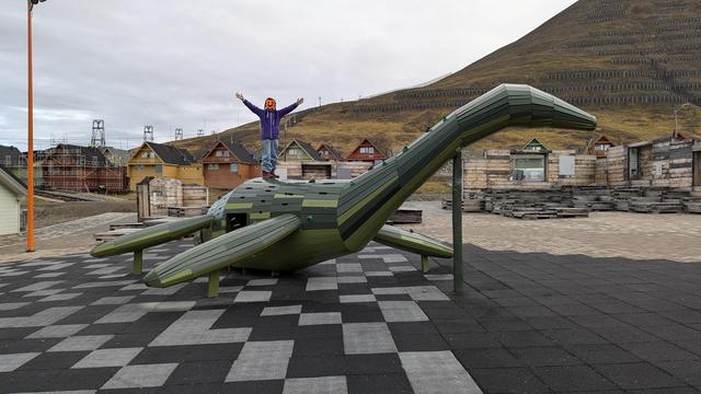 Playing, climb sculpture in Longyearbyen