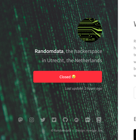A screenshot from our upcoming website with a "Closed" message