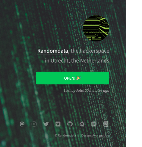A screenshot from our upcoming website with a "Open" message