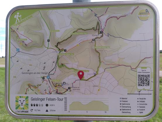 Karte der Geislinger Felsen-Tour