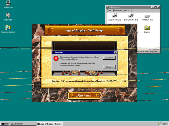 Age of Empires Gold - Crash during installation