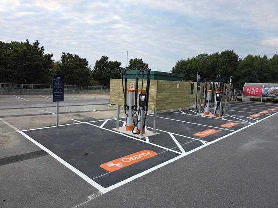 EV Charging points at West Swansea Retail Park