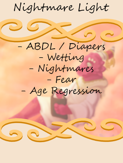 Story cover for: Nightmare Light. Contains: ABDL / Diapers, Wetting, Nightmares, Fear, Age Regression.