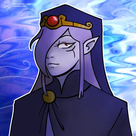 A rendered drawing of Vaati from Zelda.