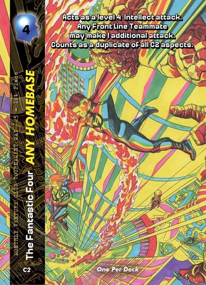 Marvel's first family, the Fantastic Four, rappel away from the viewer. The flaming Human Torch leads the way for his compatriots, through a technicolor world. The tone is hopeful.
