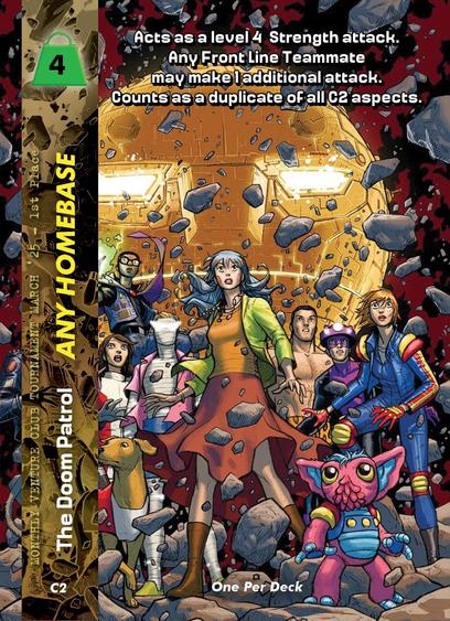 The strangest heroes on earth face the viewer, ready to confront danger. A diverse crew of characters: men, women, werecats, a dog, and an alien.