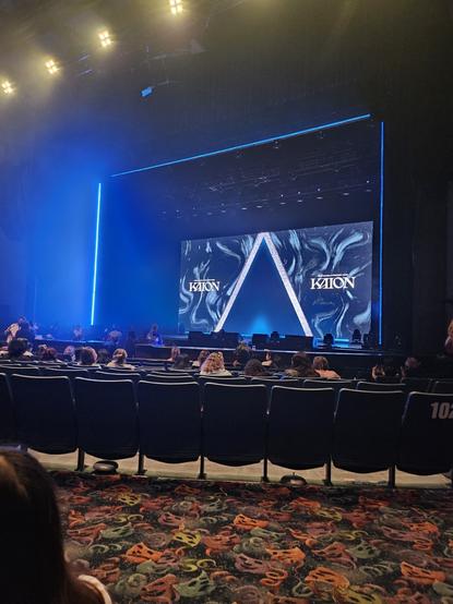 View of the KAION pre-show stage from the audience at an angle.