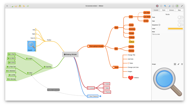 Minder - mindmapping application.