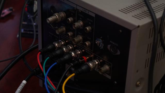 The PVM connections from the new SCART cable.