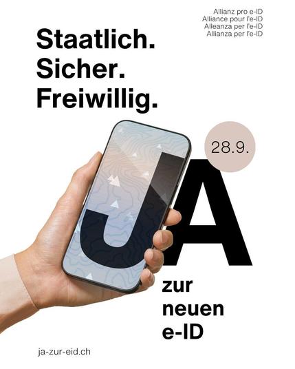 Poster saying ‚Yes to the new e-ID‘.