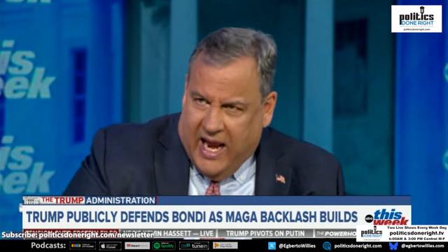 Gov. Christie calls out thisweek host for defending Trump - A scared Mainstream Media dereliction.