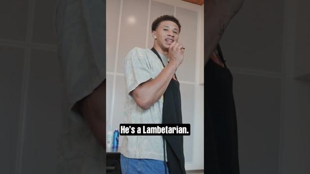 He's a Lamb-e-tarian 🐑 #Spurs #cooking #NBA #Dylanharper #carterbryant #food