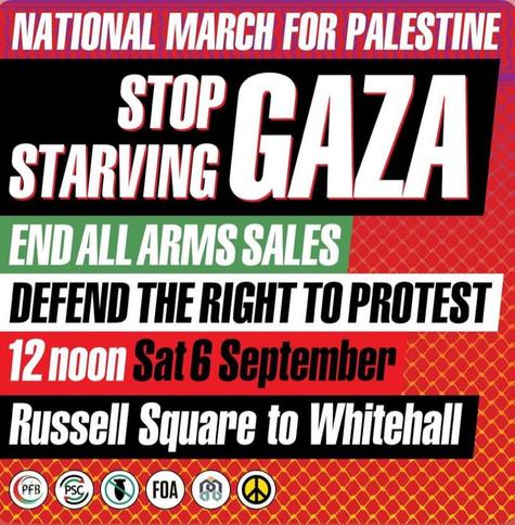 Image promoting today's (06/09/25) march in London