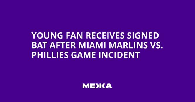 Young Fan Receives Signed Bat After Miami Marlins vs. Phillies Game Incident | Ukraine news