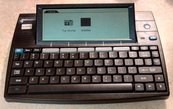 Cidco Mailstation displaying two labeled icons.

A newspaper labeled Top Stories

A black square labeled ShellApp

Guess which one was a built in app and which one is mine?