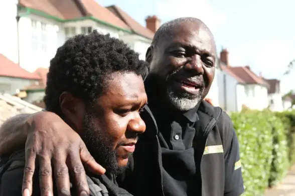 Tuwaine Barrett and David Webber are the son and father Moses and Curtley dealing with a mother and wife's rage in Mike Leigh's appropriately titled Hard Truths.