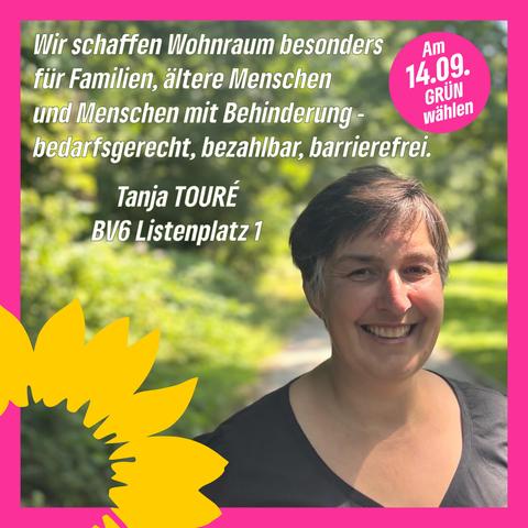 Das Foto zeigt Tanja Touré, Listenplatz 1 für die BV6