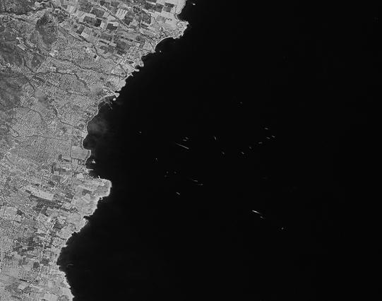 Spy_Satellite_Image_of_Cyprus_Invasion_-_July_20,_1974_(Ships_Offshore)_(54770780866).jpg