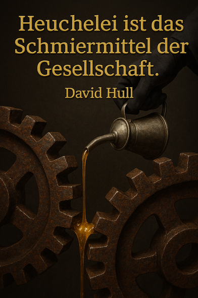 Zitat: "Heuchelei ist das Schmiermittel der Gesellschaft." – David Hull