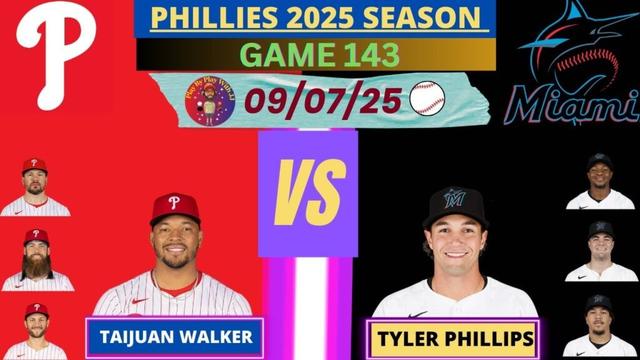 フィラデルフィアフィリーズ @マイアミマーリンズライブプレイバイプレイ（09-07-25）#Phillies #Marlins