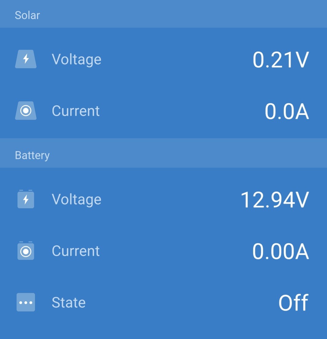 . 21V from solar panels from the moon