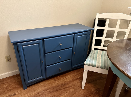 Painted buffet in blue