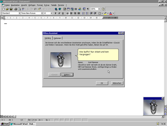 Microsoft Office 97, feat. Clippy the digital assistant!