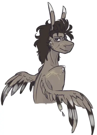 the doctor looking at the viewer. cracks on his body, regenerative energy leaking out. shards of glass in his shoulder and cheek, barely any flight feathers left on his wings. there is a smile on his face. he knew this was coming.