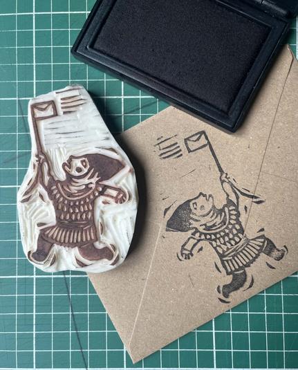 tampon gravé à la main