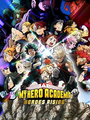 Werbebanner zu My Hero Academia - Heroes Rising.
Dargestellt sind die Schüler und Schülerinnen der 1A sowie die Schurken des Films im Hintergrund.