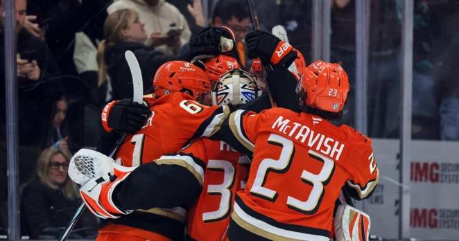 Cutter Gauthier scores twice to help Ducks beat Flames in OT