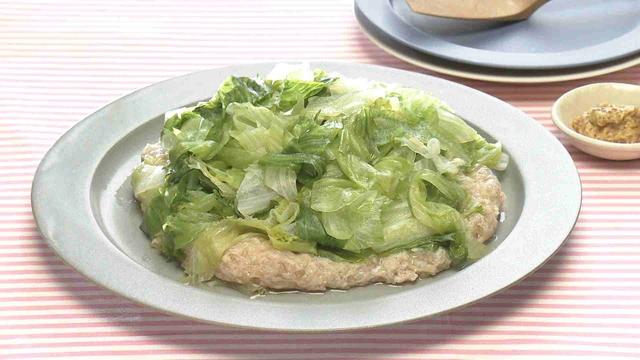 【3分クッキング公式】鶏バーグのレタス蒸し