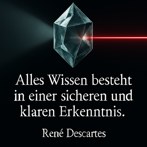 Zitat: "Alles Wissen besteht in einer sicheren und klaren Erkenntnis." – René Descartes