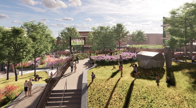 Artist's impression of new greener Castle Square