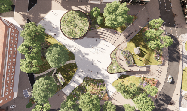 Artist's impression of new greener Castle Square