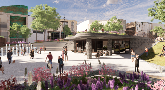 Artist's impression of new greener Castle Square