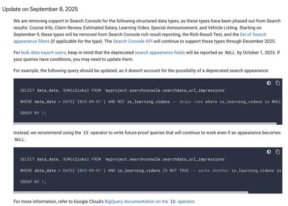 Google Search Console, rich results tool, and reporting drops support for 6 of 7 of the recently deprecated structured data types
