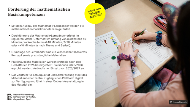 Infografik zum Thema Einführung Mathematik-Lernbänder