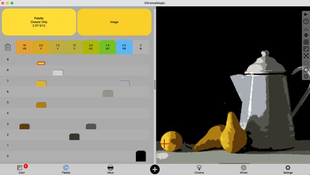 ChromaMagic palette mode and reduced color reference