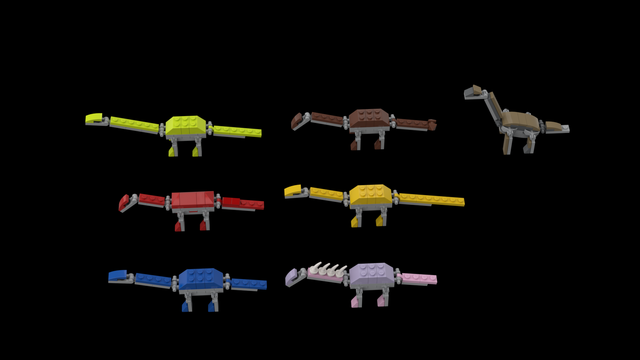 the sauropod builds listed all in a row