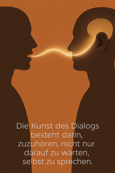Gedanke: Die Kunst des Dialogs besteht darin, zuzuhören, nicht nur darauf zu warten, selbst zu sprechen.