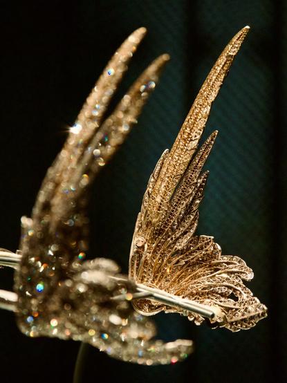 A winged tiara with diamonds