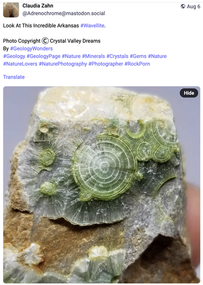 Wavellite from Arkansas, USA
photo copyright Crystal Valley Dreams