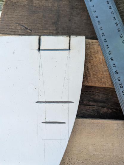 Dessin de la découpe sur la plaque d'acier