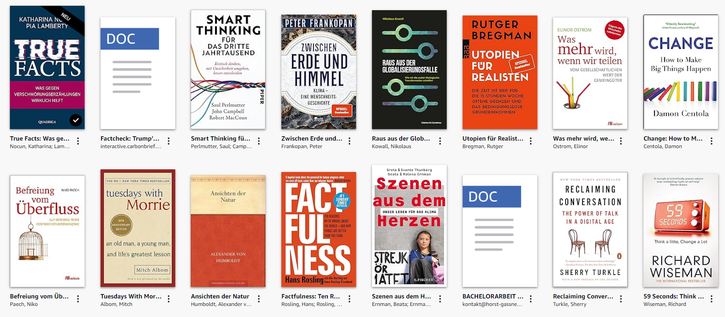 16 Buchcover - vorwiegend zum Thema Klima und Klimafakten.