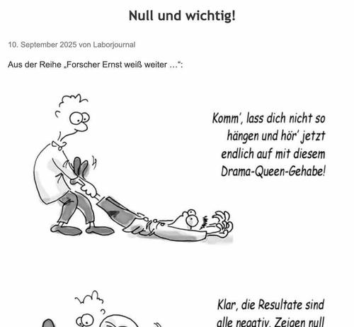 Screenshot des ersten Bilds aus dem im Post verlinkten Comic, plus einem kleinen angeschnittenen Teil des zweiten Bilds. Darüber die Überschrift "Null und wichtig!"