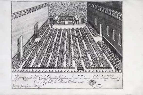 Giacomo Franco -- Habiti d'hvomeni et donne venetiane -- 12 ia -- Gran Consiglio