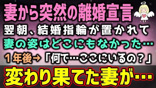 【感動する話】妻から突然の離婚宣言。別れて１年後→妻「何で…ここにいるの？」そこには変わり果てた妻の姿が…（泣ける話）感動ストーリー【朗読・いい話】総集編